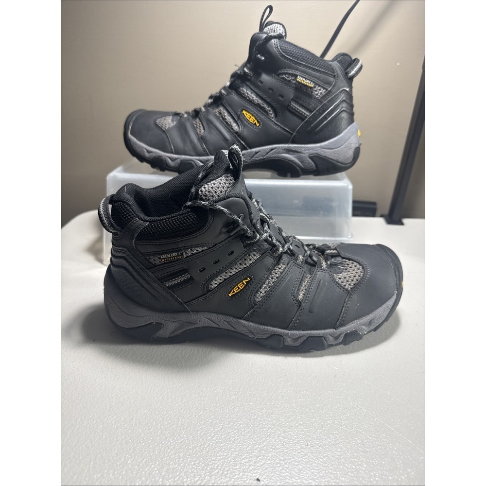 Keen Koven Men 9.5 Mid Waterproof Lightweight Hiking Boots 1020210 Black EUC